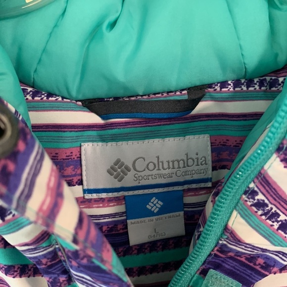 Columbia - L, 12/14, teal and purple winter coat - Picture 3 of 11